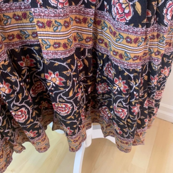 Knox Rose Plus Size XXL Maxi Tiered Dress Floral Tie Boho Cottagecore Prairie - Picture 6 of 11